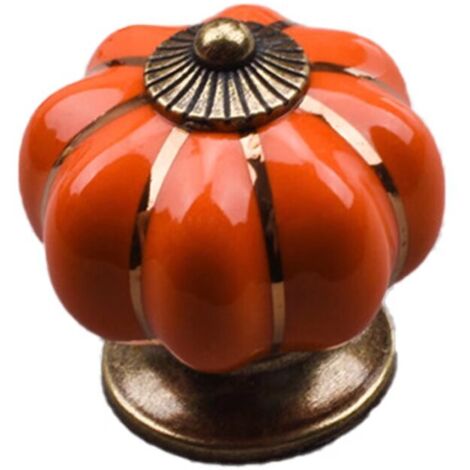 AIDUCHO 1 Pcs Boutons Vintage De Citrouille En Céramique 40x40mm(Diamètre x Hauteur) , Poignee De Meuble Antique, Boutons De Portes Tiroirs Poignée De Traction Avec Vis Pour Cuisine Placard, Commode, (1/5)