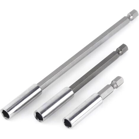 AIDUCHO 3pcs 1/4" 60/100/150mm Perceuse Électrique Tournevis Embout Hexagonal Titulaire De Bits Extension Bar Porte-Bit Foret Magnétique Outil De La Tige (1/5)