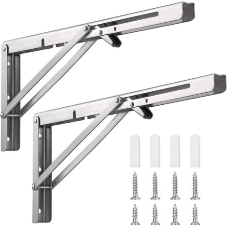 AIDUCHO Lot De 2 Équerres Pliables Pour Étagère 30 Cm Pour Construction D'étagères Pliantes, Tables, Bancs, Pour Petits Espaces, Maisons, Appartements, Buanderies, Caravanes Et Bureau (1/5)