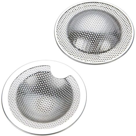 LangRay Lot de 2 petits tamis d'évier en acier inoxydable - Idéal pour évier de cuisine, évier, douche, baignoire - Disponible en trois tailles (petit)(S)
