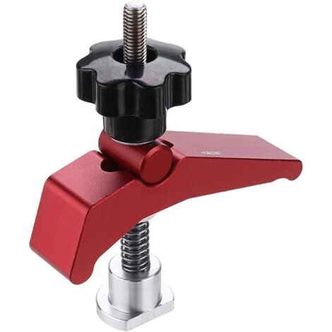 AIDUCHO T-Track Clamp Set En Alliage D'aluminium, Pince De Maintien À Action Rapide, Rainure En T Kit De Colliers De Serrage En T, Outils De Travail Du Bois (1pcs) (1/5)