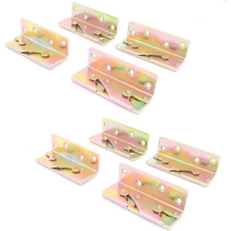 AIDUCHO Lot De 8 Supports De Lit, Charnières De Lit Très Résistantes, Connecteur Pour Fixation D'angle De Lit, Matériel De Fixation Pour Rail De Lit (1/5)