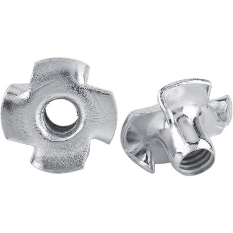 AIDUCHO Ecrous En T 4 Griffes En Acier Zingué Pour Travail Du Bois Meubles(M8 X 30pcs)