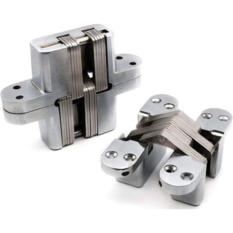 AIDUCHO 2 Pièces De Charnière Invisible De Ménage En Alliage De Zinc À 180 Degrés, Porte Pliante Invisible, Charnière Transversale De 60mm (1/5)