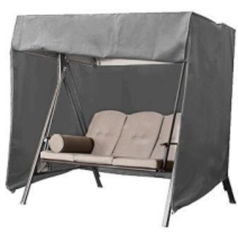 AIDUCHO Housse De Balancelle De Jardin 3 Places, Housse Pour Balancelle Exterieur Oxford Imperméable Bâche De Balancelle Anti-Uv Couverture De Protection Balançoire (Gris)-220x125x170cm
