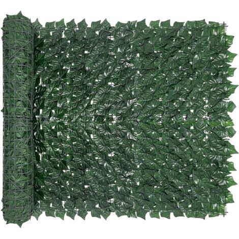 SVKBJROY Haie artificielle Feuillage Fausse Brise Vue Balcon, Rouleau de Treillis avec Lierre pour Balcon Terrasse Jardin Vert, 100x300cm