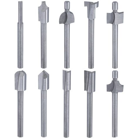 AIDUCHO Ensemble de HSS Fraises à Défoncer, 3mm(1/8") Fraises Rotatives Gravure à Bois pour Bricolage Gravure Menuiserie Dremel Accessoires Outils (1/4)