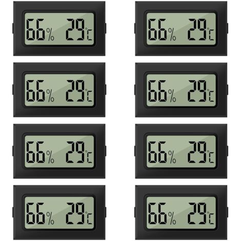 AIDUCHO Thermomètre Et Hygromètre, 8 Pièces Mini Thermomètre Hygromètre Numérique Lcd, 2 En 1, Thermo-Hygromètre Pour Serre, Cave, Chambre De Bébé (1/5)