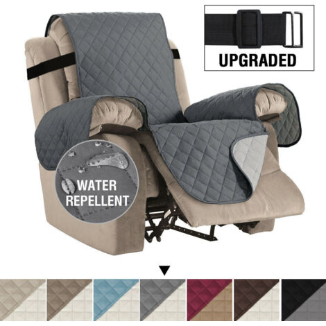 AIDUCHO Housses De Chaise Inclinables Imperméables Pour Fauteuils Housses De Chaise Inclinables Housses De Chaise Inclinables En Cuir Protège Pet, Rembourrées Avec Sangle Antidérapante (Inclinable, Gr (1/5)