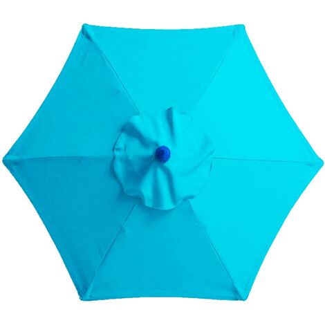 Housse de Rechange pour Parasol de Table de marché, Table et Parasol - 6 Baleines - 3 m - Imperméable - Anti-Ultraviolet - Bleu Paon (1/5)