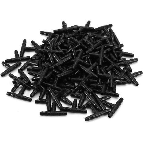 AIDUCHO Arroseur T-Tuyau Barb Tuyau Raccord Tee Joiner Système De Goutte À Goutte Pour Patio, Pelouse, Jardin Et Agricultural100pcs (1/5)