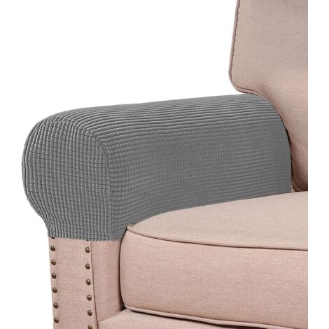 AIDUCHO Housses D'accoudoirs Extensibles Pour Chaises Et Canapés, Housses D'accoudoirs De Canapé En Jacquard Spandex, Protection Antidérapante Pour Meubles, Housses De Fauteuil Lavables Pour Fauteuil