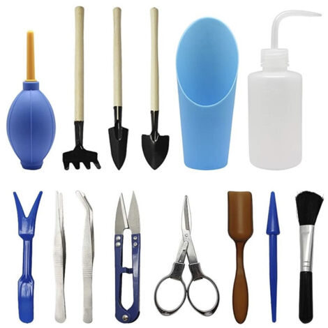 AIDUCHO D'outils De Jardinage Mini Ensemble(14 Pcs),Pour Le Jardinage Ensemble D'outil Pour Les Plantes Outils De Plantation De Jardin Miniature Ensemble D'outil A Main (1/5)