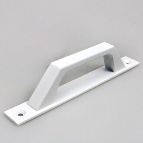 Poignées De Porte De Portail Poignées De Porte En Bois Poignées De Porte D'armoire De Meuble Poignées De Cabanon Poignées De Quincaillerie, Avec Vis De Montage, Blanc, Distance Des Trous 6,9 Pouces / (1/5)