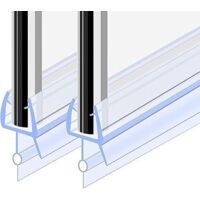 ZXPASRA Joint de Portede Douche 70CM 2PCS pour vitre 4-6mm, Joint d'étanchéité Cabine Douche Barrière de Pliable, Joint de Rechange, Joint d'étanchéité de Porte de Douche en Verre Droit/Courbe