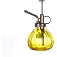 1 PC Arrosoir En Verre Pot Vintage Plante Mister En Laiton Pulvérisateur à Pression Rétro Citrouille Vaporisateur Antique En Cuivre Arroseur Outils De Jardinage avec Pompe Supérieure pour Bonsa (Jaune