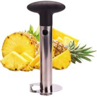 Coupe-ananas, coupe-ananas, éplucheur pour le carottage et anneaux de coupe pour la maison et la cuisine (noir)