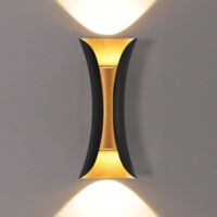 YIDOMDE 10W Luz cálida Creative Modern LED Wall Washer Aplique de pared Impermeable IP65 Aluminio LED Aplique de pared Interior Exterior Dormitorio Sala de estar Baño Porche Entrada Pasillo Escaleras