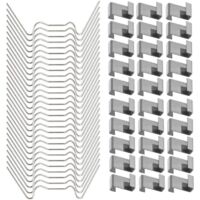 100 Pcs Clips De Fixation Pour Vitre De Verre À Effet De Serre En Acier Inoxydable (Avec 50 Clips De Fil W Pour Vitrage En Serre Et 50 Clips De Chevauchement En Z Pour Vitrage De Serre)