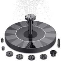 AIDUCHO Fontaine Solaire Extérieur Flottante Pompe Bassin Solaire avec 6 Buses pour Bain d'oiseaux Aquarium Jardin Fontaine
