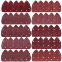 AIDUCHO 50 Triangle De Poncage 5 Trous Feuilles Abrasives Papier De Verre Grain 40 60 80 100 120 180 240 320 400 800 Papier De Ponçage Pour Ponçage Et Polissage