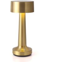 AIDUCHO Lampe De Table Sans Fil, Lampe De Table Variable, Lampe De Table Avec Pile, Lampe De Chevet Lampe De Bureau, Lampe De Table Pour Salon Chambre, 3 Couleurs De Lumière (Doré)