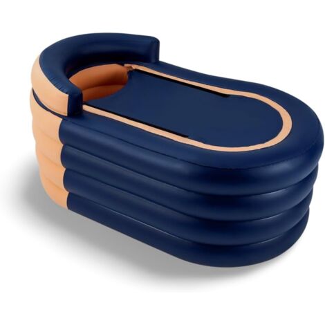 Foldable Inflatable Bathtub, Portable Bath Tub Adult with Zipper Cover, Pool Basin with Storage Pocket, Wireless Inflation, for Bathing Children's Swimming, 33.07 x 55.11 x 29.13in