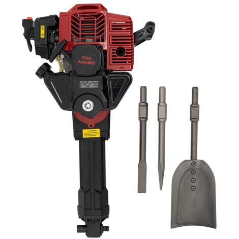 Petrol Tree Digger, 52CC 2-Stroke Gas Powered Concrete Breaker Demolition Hammer Garden Tree Excavator, Portable Handheld Trencher Digger Machine Post Hole Digger for Garden and Farm