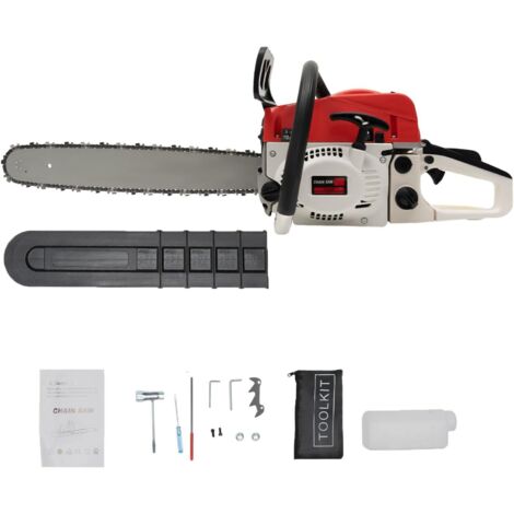 2000W 20" Gas-Powered Chainsaw, 52CC 2-Stroke Gasoline Chainsaw, 7500rpm Petrol Chain Saw Cutting Wood Gas Sawing Air-Cooled Chain Saw Set, Forest Felling, Tree Pruning