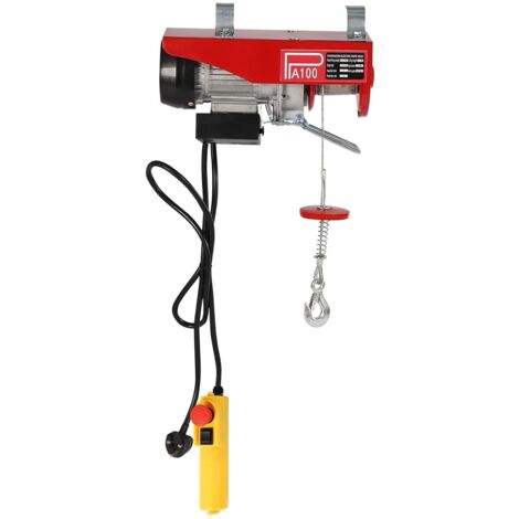 Electric Hoist 220lbs, 480W Electric Rope Hoist with Wired Remote Controller, Electric Cable Winch, for Factories, Docks, Warehouses, Logistics, Construction Sites, Car Manufacturers, Railways, 24x10x
