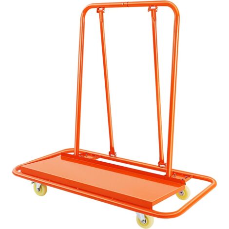 Drywall Cart 2200LBS Capacity Plasterboard Trolley with Brake Wheels Q235 Steel Frame Heavy Duty Transport Trolley Service Dolly for Construction & Warehouse Use (1/5)