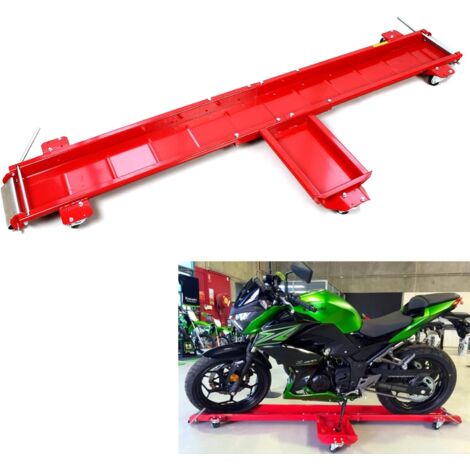 Motorcycle Dolly Centre Stand Motorbike Tool 567Kg Motorcycle Dolly Side Stand Type Rear Wheel Parking Trolley Garage Mover With Wheel Carrier For Workshop Large Load