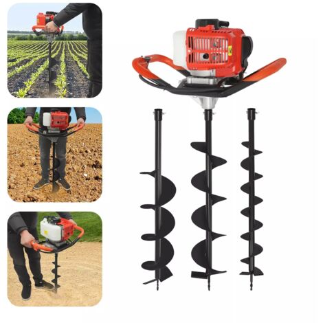 Petrol Post Hole Borer 52CC Fence Earth Auger Digger + 3 Drill Bits & 12" Extension (1/5)