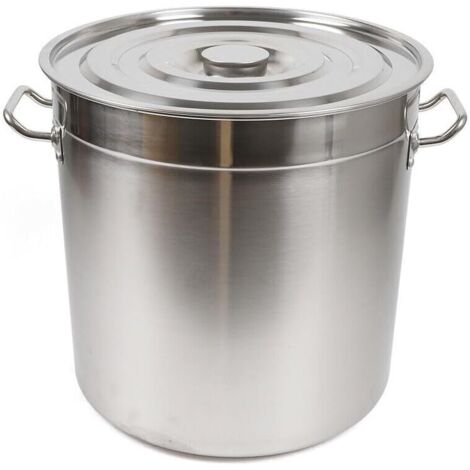 35L Stainless Steel Stock Pot Large Large Cooking Pot Deep Stockpot Kitchen Pot Hangable Lid Capacity Graduations with Lid for Hotels Restaurants Kitchens Warehouses