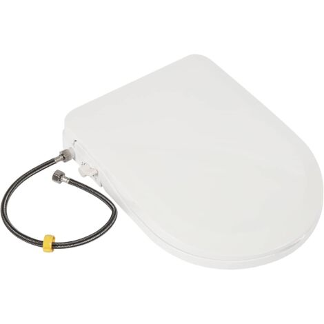 Non-Electric Bidet Toilet Seat, Toilet Seats Bidet with Self Cleaning Dual Nozzles Non Electric Separated Rear & Feminine Cleaning Natural Water Spray, Fits Shape-D Toilets