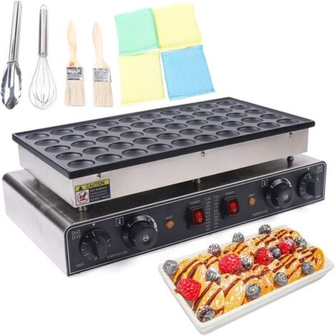 Electric Mini Pancake Maker, 1.7-Inch Diameter Pancakes Machine, 850W Commercial Pancake Maker, 50-300°C Poffertjes Maker, Stainless Steel - Makes 25 Round Pancakes Electric Mini Pancake Maker, 1.7-Inch Diameter Pancakes Machine, 850W Commercial Pancake Maker, 50-300°C Poffertjes Maker, Stainless Steel - Makes 25 Round Pancakes