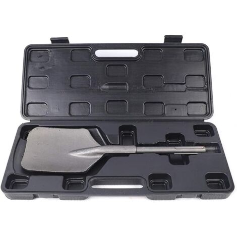 Clay Spade for Breaker, 5 Pit Shovel Jack Hammer Spade Chisel Bit Clay Spade Shovel Bit with Carrying Case for Gardening Planting Building Digging Work, 18x400x130mm (1/5)