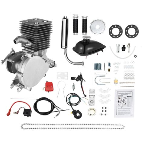 100CC 2-Stroke Bicycle Engine Kit Fits 26" 28" Bikes, Single Cylinder Air-cooled Petrol Gas Engine Bicycle Bike Motor Kit Bike Conversion Full Set Motorized Bicycle Push Bike