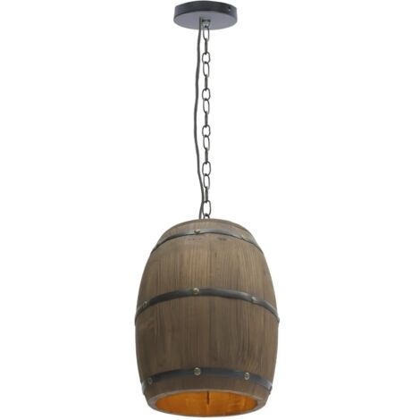 Hanging Vintage Wine Barrel Light Wooden Rustic Old West Cafe Bar Ceiling Lamp E26 (1/5)