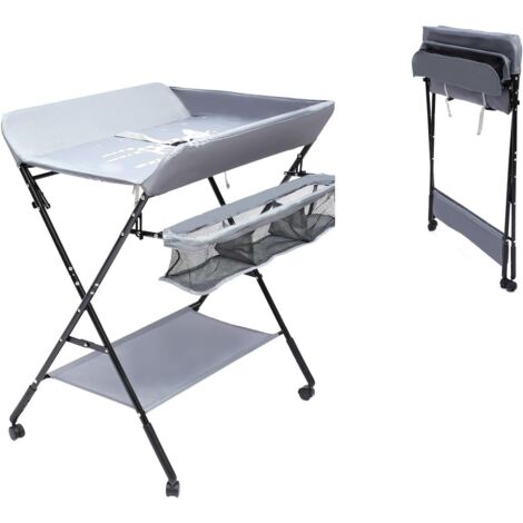 25 kg Children's Changing Table Folding Changing Table with 3 Compartments Mobile Changing Station for Baby Changing Nappies, Massage Used (1/5)