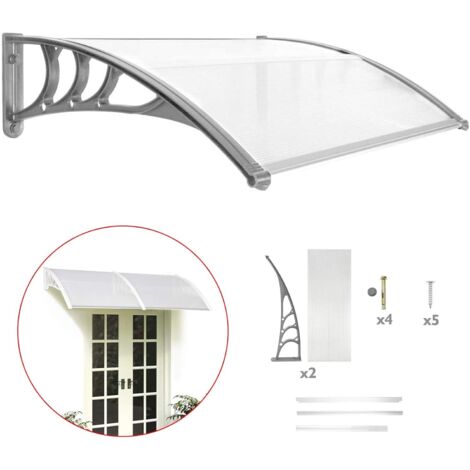 Door Awning Canopy Outdoor Window Rain Shelter Cover Waterproof Door Canopy Awning Fabric, Manual Window Awning Canopy Garden Outdoor Shelter for Window, Porch And Front Door Patios (100x60x19cm) (1/5)