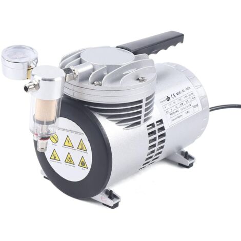 Oil Free Vacuum Pump 220v 1700RPM Single stage Vacuum Pump Oil-Free Lubrication Air Conditioning Pump with Vacuum Gauge for Laboratory, Food Packaging