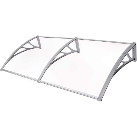 Door Canopy Awning Window Rain Shelter Cover - Modern White Solution-dyed Acrylic Polyester Awning for Door and Window, 195x90cm