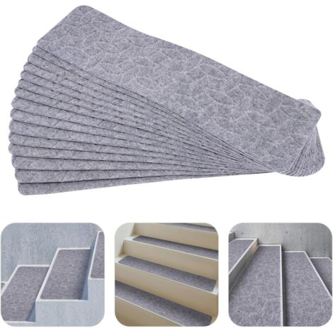 Carpet Stair Treads, 15pcs Non-Slip Indoor Stair Runners Carpet, Strong Adhesion, Treads Stair Rugs Mats for Wood, Tile, Stone, Metal, Glass Stairs, 30 x 8inch (Grey)