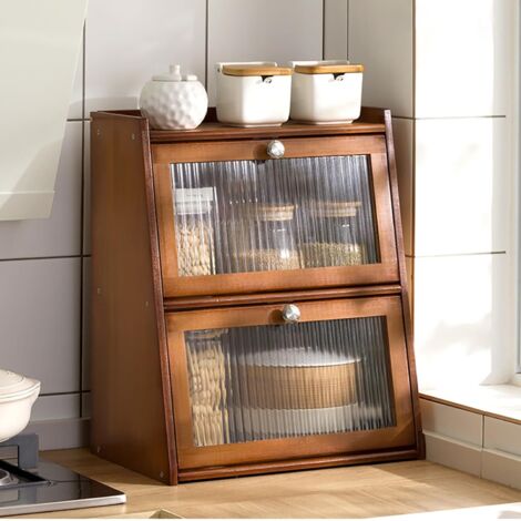 Small Sideboard, Mini Kitchen Cabinet with Door, Sideboards for Storaging Bottles, Dish, Bowl, Cupboard, for Kitchen, Study, Warehouse, Bathroom, Bedroom, Living Room (Dark Brown, 40x28x50cm)
