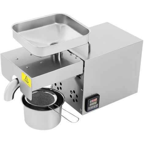 Commercial Household Electric Oil Press Machine Stainless Steel Oil Extractor Automatic Hot Cold Press Machine Stainless for Nuts Peanuts 610W