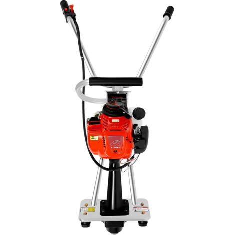 4 Stroke Concrete Vibrator Screed Concrete Vibrating Tamp Beam Finisher Floor Vibration Leveling Machine, 35.8cc Screed Gasoline Engine for Vibrating Cement Concrete Pavement, Red (No Ruler)
