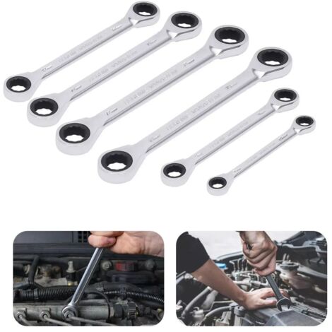 6pcs 8-19mm Flexible Ratchet Spanner Set Ratcheting Wrench Spanners Flex-Head (1/5)