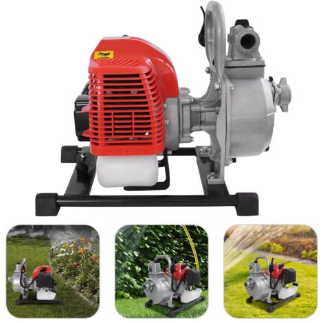 43CC Petrol Engine Water Pump 2 Stroke Gasoline Water Pump Dirty Water High Power Pump with 2m Water Inlet Pipe, Water Transfer Pump for Garden Irrigation, Fish Pond Cleaning, Swimming Pool Cleaning (1/5)