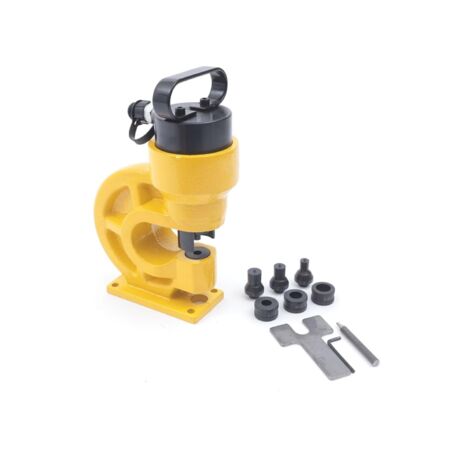 Hydraulic Punching Machine Copper Metal Angle Iron Hole Puncher 3/8"-3/4" 31 Ton Knockout Punch Set Four Dies (1/5)